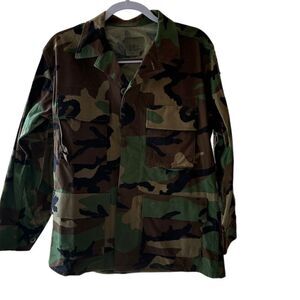 Vintage 90s Men's Camo Military Jacket and Pants Size S Button-Up Short Length